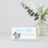 Carte D'accompagnement Billet chic Elephant Bleu Chevron Roulette (Debout devant)