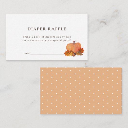 Carte D'accompagnement Billet citrouille automne Feuilles blanc caleçon r (Devant / Derrière)