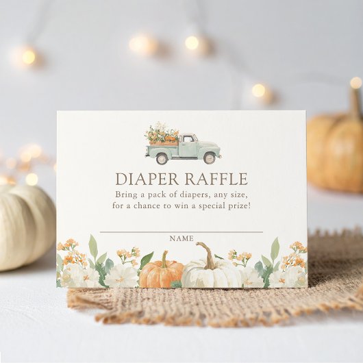 Carte D'accompagnement Billet citrouille Baby shower d'automne