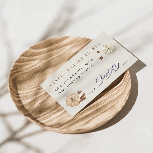 Carte D'accompagnement Billet citrouille Baby shower épice  roulette