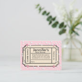 Carte D'accompagnement Billet Confetti Baby shower rose rabat (Debout devant)