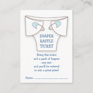 Carte D'accompagnement Billet Cute Diaper avec Baby shower Bleu Pins Raff