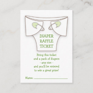 Carte D'accompagnement Billet Cute Diaper avec Épingles Vertes Baby showe