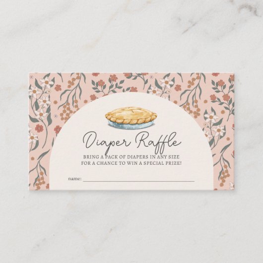 Carte D'accompagnement Billet Cutie Pie Rose Floral Baby Diaper Raffle (Devant)