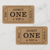 Carte D'accompagnement Billet d'admission à une fête moderne - Kraft rust (Devant / Derrière)