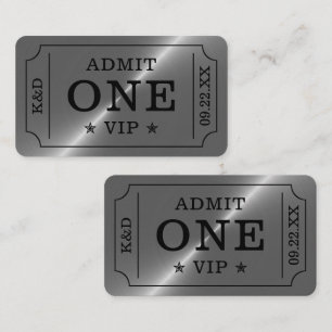 Carte D'accompagnement Billet d'admission à une soirée moderne - Argent