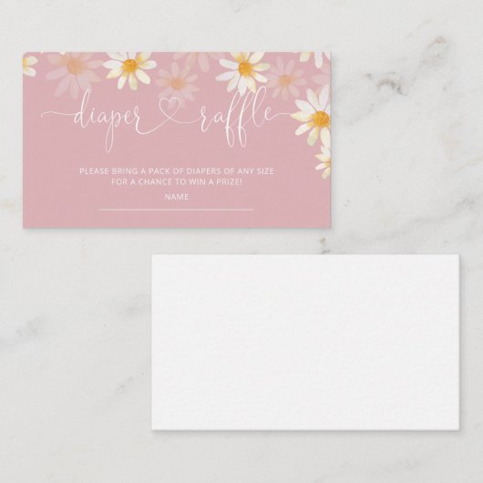 Carte D'accompagnement Billet Daisy Baby shower Daisy Raffle (Devant / Derrière)