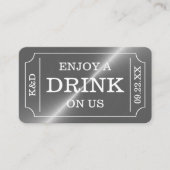 Carte D'accompagnement Billet d'Argent Style "Profitez d'une Boisson Offe (Devant)