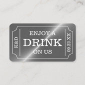 Carte D'accompagnement Billet d'Argent Style "Profitez d'une Boisson Offe (Dos)