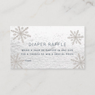 Carte D'accompagnement Billet de Baby shower à feuillets à neige en argen