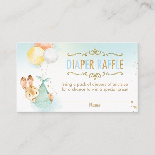 Carte D'accompagnement Billet de Baby shower de ballons de lapin (Devant)