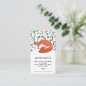 Carte D'accompagnement Billet de Baby shower de couches de bois Fox (Debout devant)