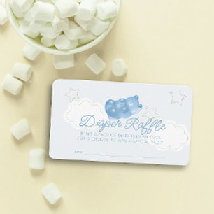 Carte D'accompagnement Billet de Baby shower de couches de  de gomme bleu