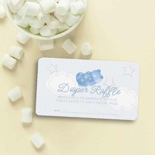 Carte D'accompagnement Billet de Baby shower de couches de de gomme bleu