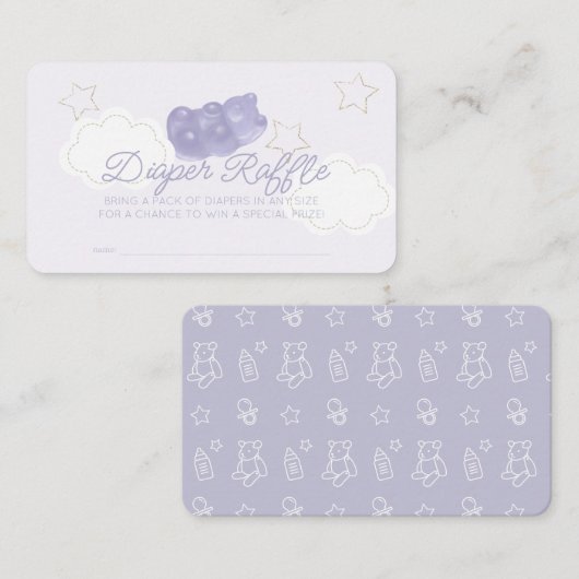 Carte D'accompagnement Billet de Baby shower de couches de  de gomme pour (Devant / Derrière)