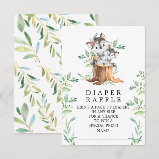 Carte D'accompagnement Billet de Baby shower de couches pour bébé et mama (Devant / Derrière)