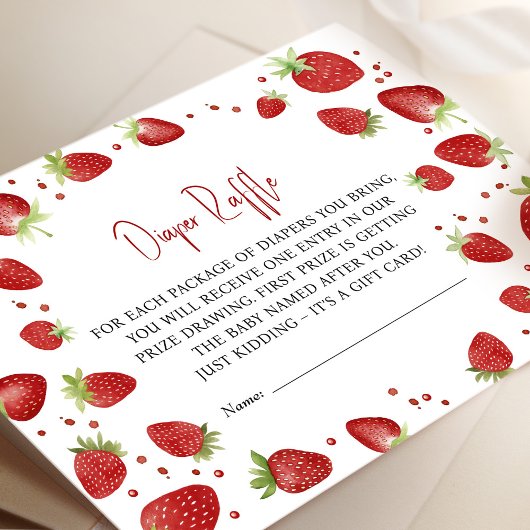 Carte D'accompagnement Billet de Baby shower de  de fraise