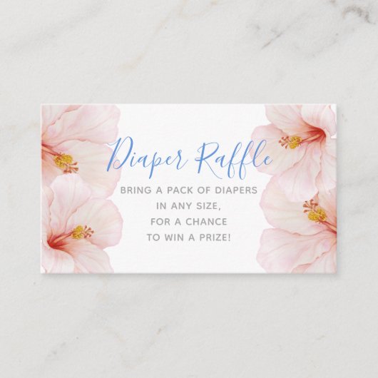 Carte D'accompagnement Billet de Baby shower de fraise Hibiscus (Devant)