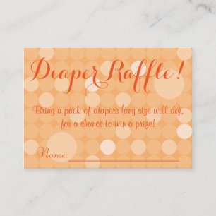 Carte D'accompagnement Billet de Baby shower de plongée Orange Polka