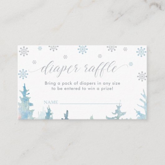 Carte D'accompagnement Billet de Baby shower de plongée Silver Winter Boy (Devant)