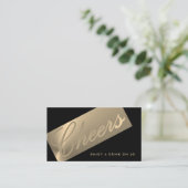 Carte D'accompagnement Billet de boisson Black & Gold Stylish Script "Che (Debout devant)