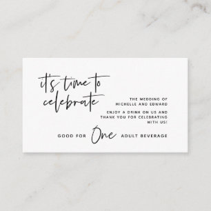 Carte D'accompagnement Billet de boisson, Boisson pour adultes, Heureux p