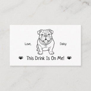 Carte D'accompagnement Billet de boisson de mariage de chien personnalisé