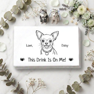 Carte D'accompagnement Billet de boisson de mariage de chien personnalisé