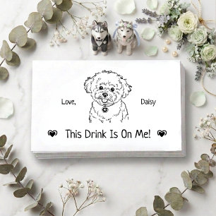 Carte D'accompagnement Billet de Boisson de Mariage de Chien Personnalisé
