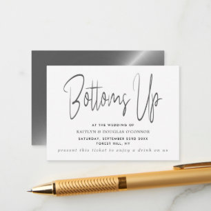 Carte D'accompagnement Billet de Boisson Gratuite de Style Script à Effet