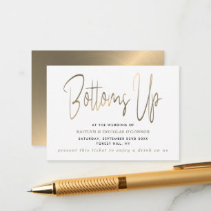 Carte D'accompagnement Billet de Boisson Gratuite Style Script Effet Méta