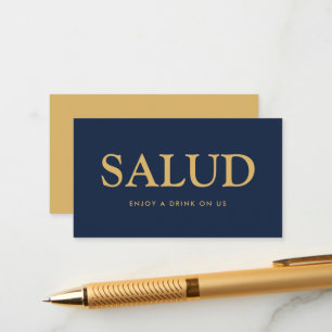 Carte D'accompagnement Billet de boissons gratuites "Salud" en police gra