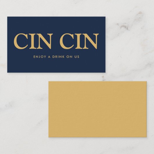 Carte D'accompagnement Billet de boissons gratuits en caractères gras "Tc (Devant / Derrière)
