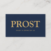 Carte D'accompagnement Billet de boissons gratuits "Prost" en gras (Devant)