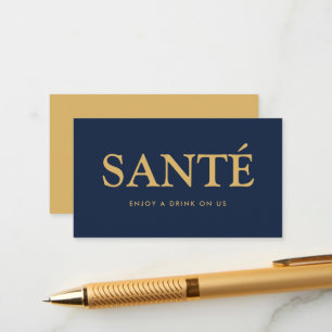 Carte D'accompagnement Billet de boissons gratuits "Santé" en police gras