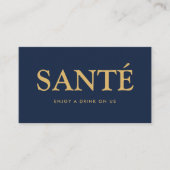 Carte D'accompagnement Billet de boissons gratuits "Santé" en police gras (Devant)