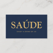 Carte D'accompagnement Billet de boissons gratuits "Saúde" en police de c (Devant)