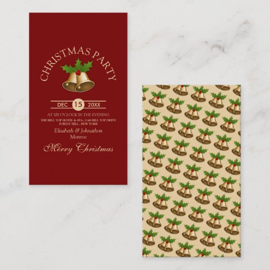 Carte D'accompagnement Billet de fête de Noël de la Mistletoe Festive Bel (Devant / Derrière)