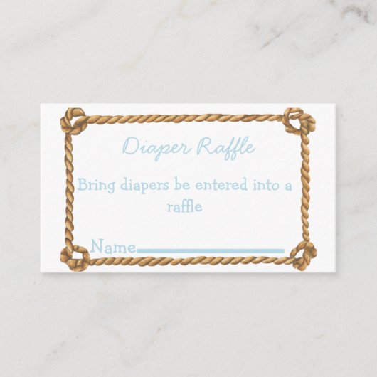 Carte D'accompagnement billet de la ferme Diaper Raffle (Devant)