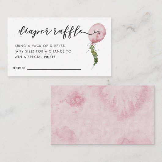 Carte D'accompagnement Billet de rabat à Baby shower de ballons roses (Devant / Derrière)