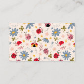 Carte D'accompagnement Billet de rabat à couches florales Ladybug (Dos)