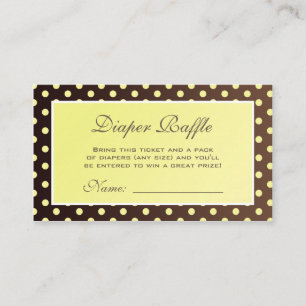 Carte D'accompagnement Billet de rabat à dot jaune et Brown Polka