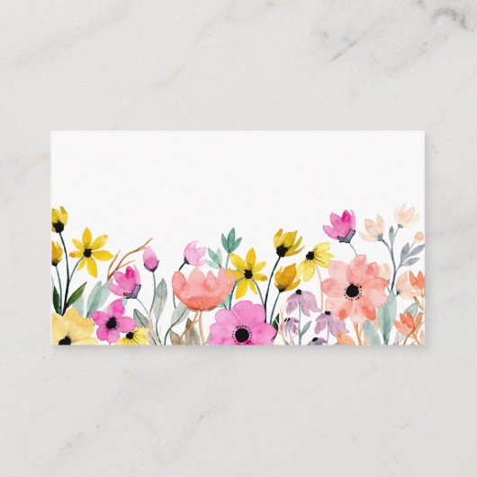 Carte D'accompagnement Billet de rabat à l'aquarelle (Dos)