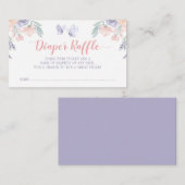 Carte D'accompagnement Billet de rabat à Papillon rose et violet (Devant / Derrière)