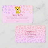 Carte D'accompagnement Billet de rabat au Baby shower de léopard de fille (Devant / Derrière)