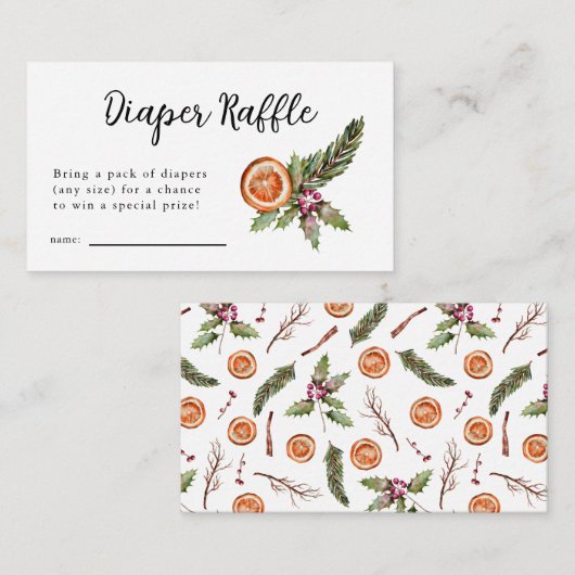 Carte D'accompagnement Billet de rabat au Baby shower d'hiver (Devant / Derrière)