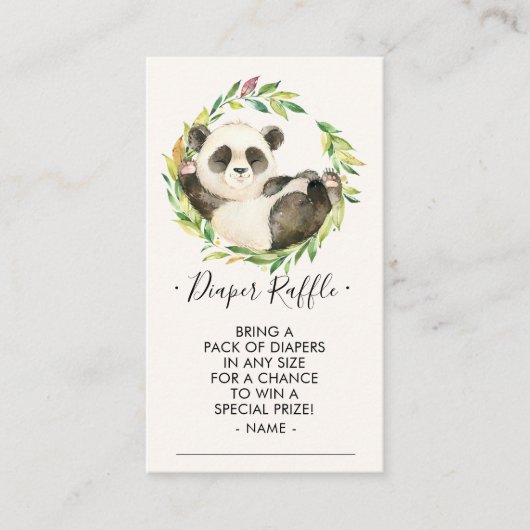 Carte D'accompagnement Billet de rabat au Baby shower doux Panda (Devant)