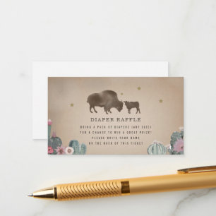 Carte D'accompagnement Billet de rabat au Baby shower floral de Buffalo