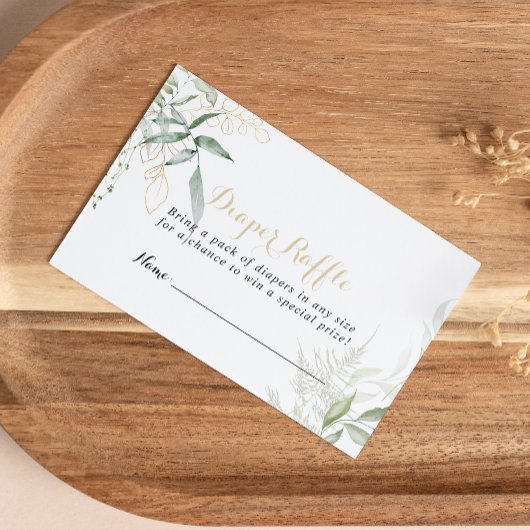 Carte D'accompagnement Billet de rabat au feuillage vert or