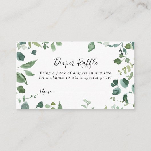 Carte D'accompagnement Billet de rabat au feuillage vert Script (Devant)